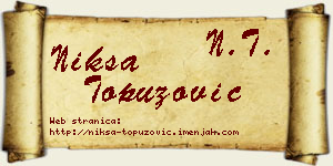 Nikša Topuzović vizit kartica